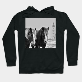 Horses of St Mathieu in the snow Hoodie